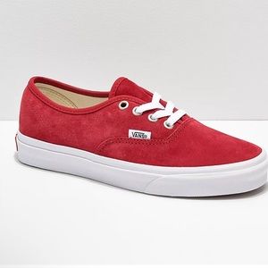 NWOT Vans Scooter Red Suede Skate Shoes